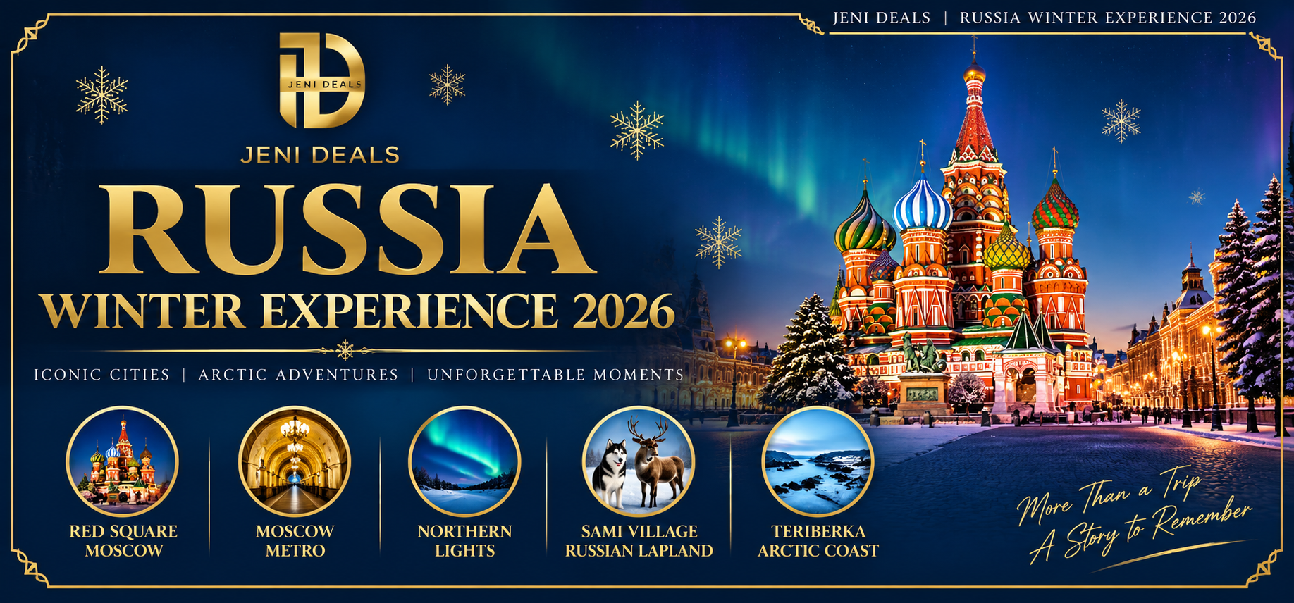 RUSSIA WINTER & NORTHERN LIGHTS Banner