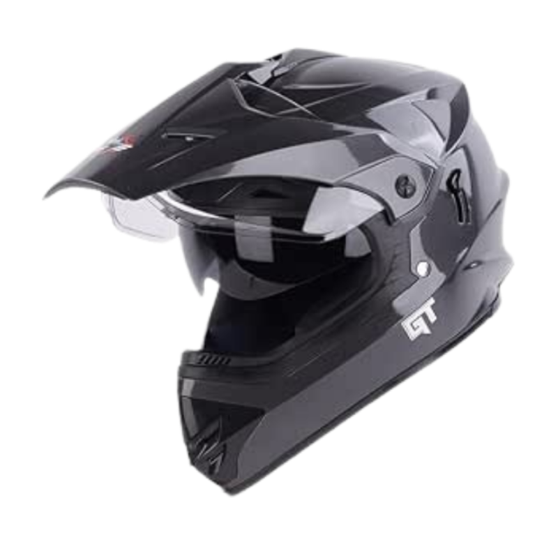 Steelbird GT Off Road Motocross Double Visor Full Face Helmet Outer Clear Visor and Inner Smoke Sun Shield