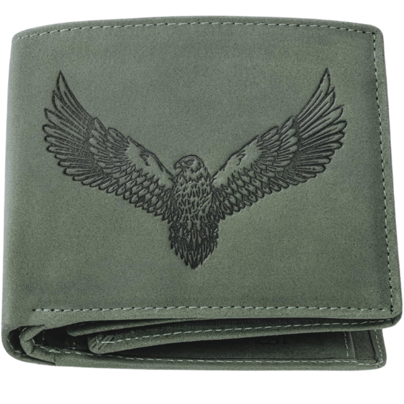 URBAN FOREST Zeus Leather Wallet & Accessory Set for Men, Vintage Green, 11 cm x 13 cm x 2.5 cm, Two Fold Wallet