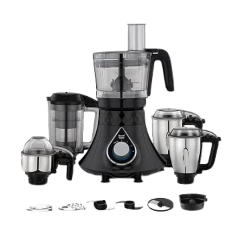 Preethi Zodiac Cosmo Mixer Grinder+ Food Processor I 750 Watt I 2yr Guarantee & Lifelong Free Service I 5 Jars (Super Extractor juicer Jar & Master Chef + Food Processor Jar), Black (MG236)