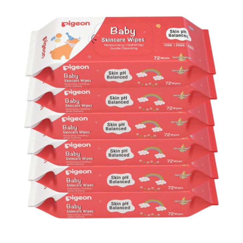 Pigeon Baby Skincare Wipes 72 Sheets Pack of 6 | Baby Wipes Combo