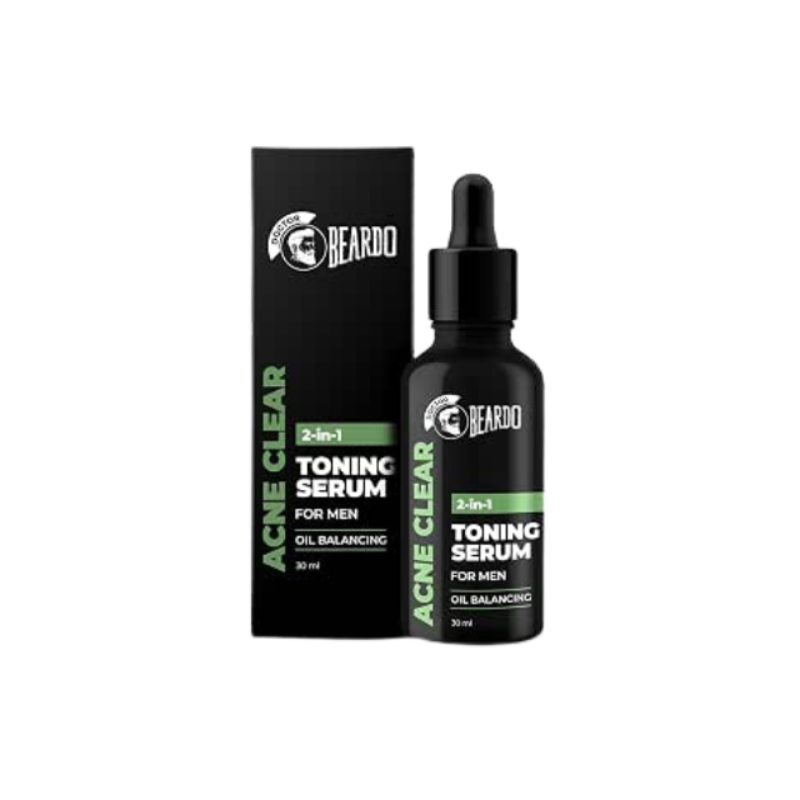 Beardo 2-in-1 Anti Acne Serum + Toner For Men, 30ml | Face Serum For Men | Acne Serum with AHA & Niacinamide | Reduces Pores & Acne Scars for Smooth Skin