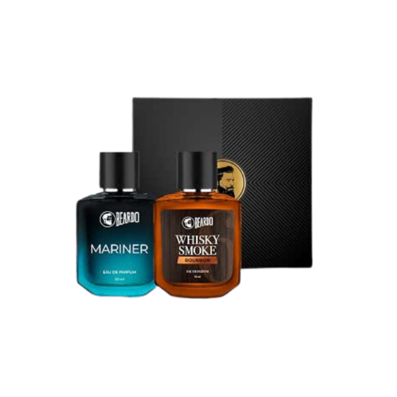 Beardo Whisky Smoke Bourbon & Mariner Perfume Combo 50ml | Long Lasting for Men | Oriental, Woody, Leathery | Fresh, Aqua Notes | Gift Set for Valentine's Day