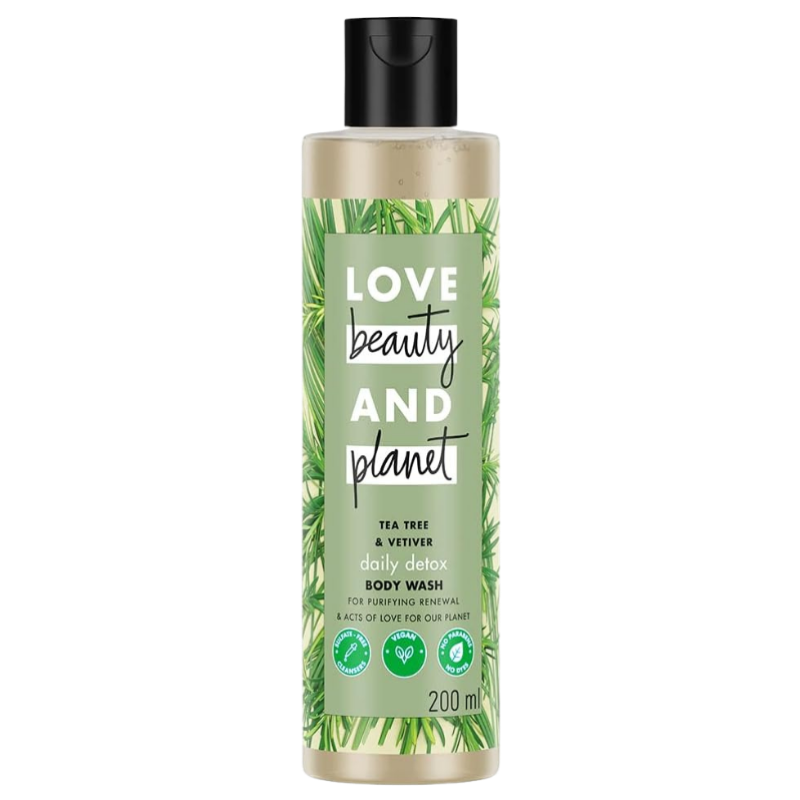 Love Beauty And Planet & Tea Tree & Vetiver Detox Body Wash I Liquid Shower Gel I Paraben Free, 200 ml