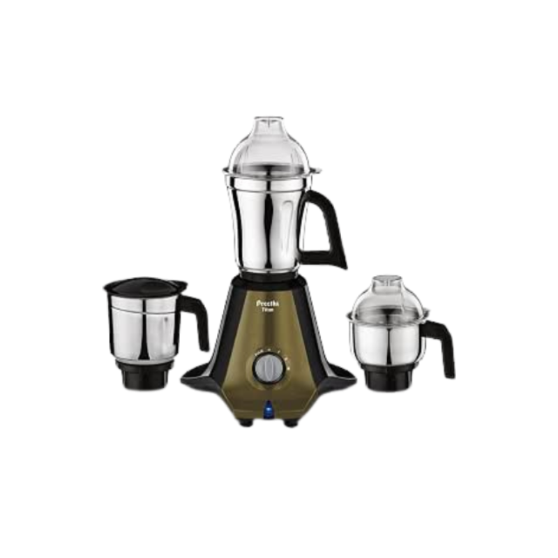 Preethi Titan 1000 Watts Mixer Grinder, 3 Jars (Stainless Steel), Powerful Grinding for Masalas, Chutneys and Batters, 2 Year Warranty, Lifelong Free Service, Black