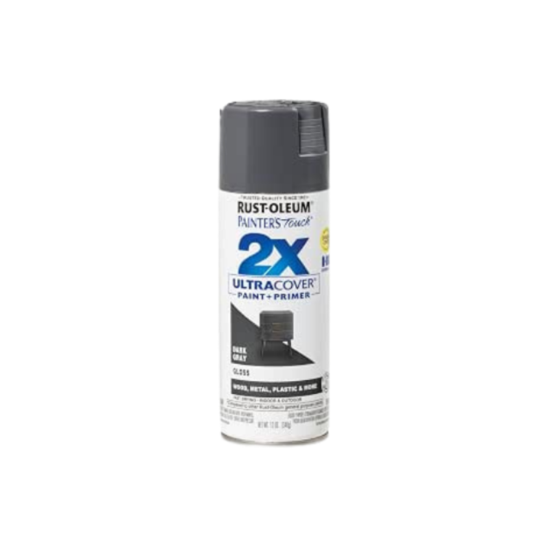 Rust-Oleum Painter's Touch 2X Ultra Cover Paint and Primer 340 g, Gloss Dark Grey, 12 Ounce