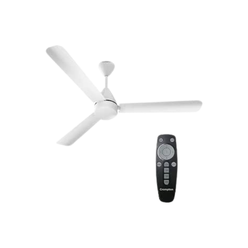 Crompton Energion Hyperjet 1200mm BLDC Ceiling Fan | Point Anywhere Remote Control | BEE 5 Star Rated Energy Efficient | Superior Air Delivery | Anti-Rust | 2 Year Manufacturer Warranty | Opal White