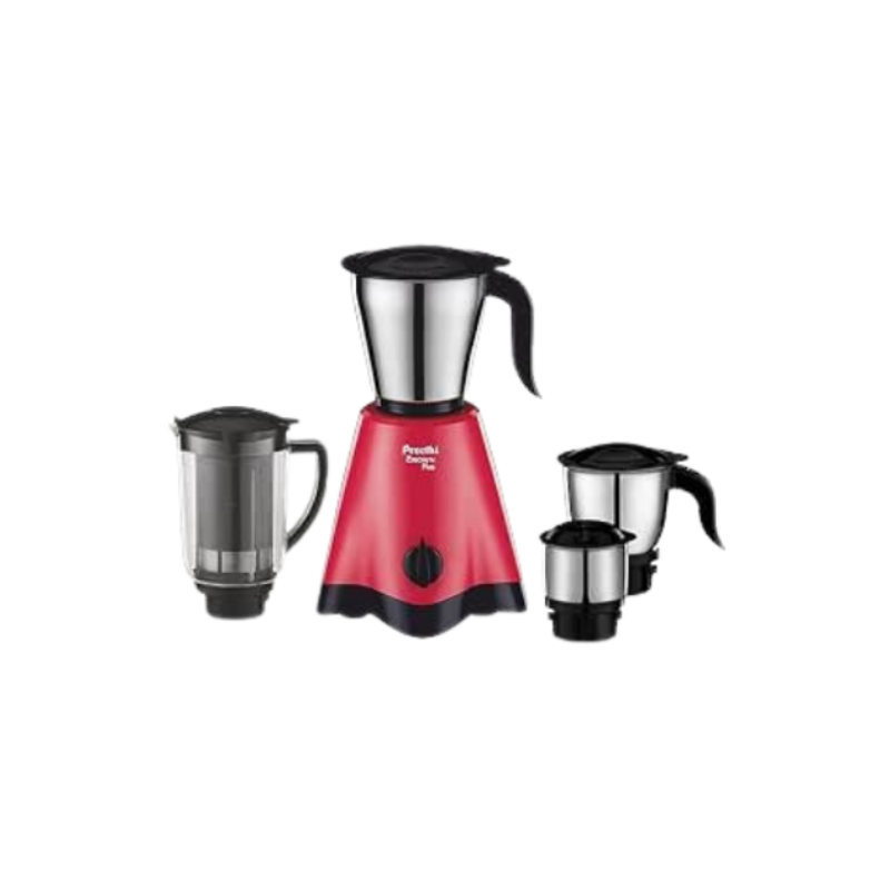 Preethi Crown Plus Mixer Grinder |600 Watt Mixie,4 Jars|Super Extractor Juicer Jar White/Purple (MG-258) Including 5 Years Free Service With Life Long Service Support