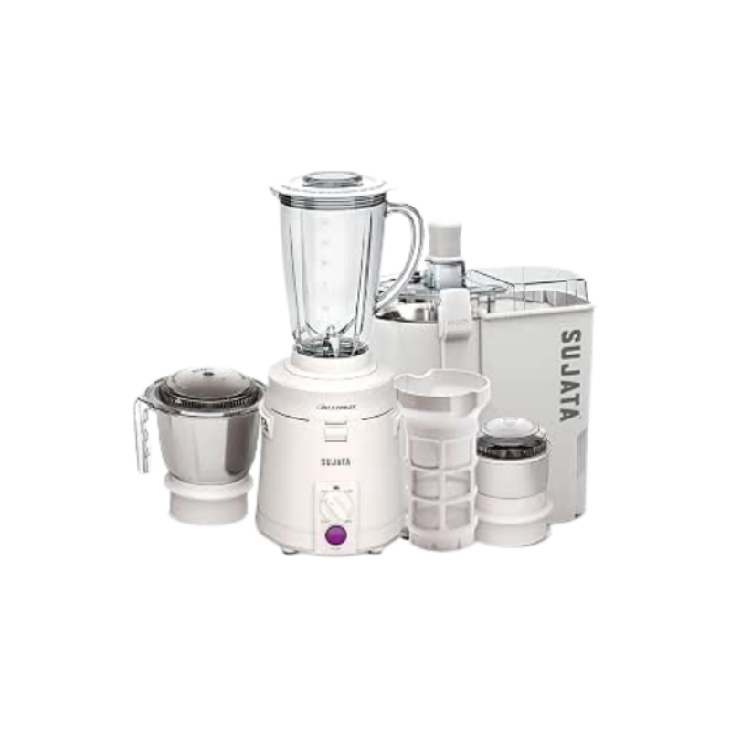 Sujata Multimix 900 Watts Mixer Grinder with Juicer | 22000 Rotations Per Min | 90 Minutes Continuous Running | 3 Versatile Jars 1750 ml, 1000 ml and 400 ml | Coconut milk extractor attachment