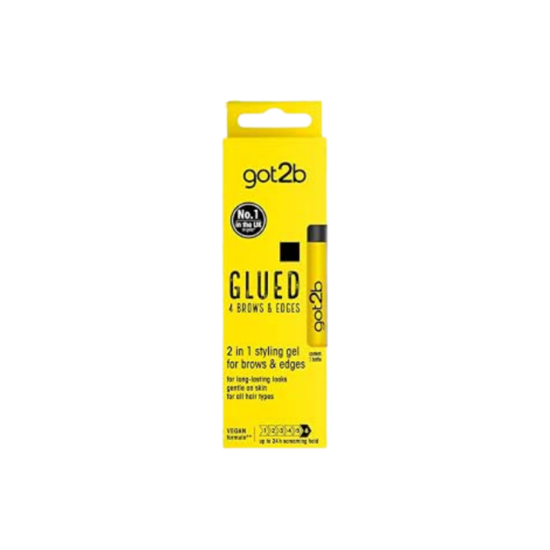 got2b Glued for Brows & Edges 2 in 1 Wand Eyebrow Gel, 72hr Hold, No White Residue or Stickness, Vegan, Silicone Free, Alcohol Free, 16 ml