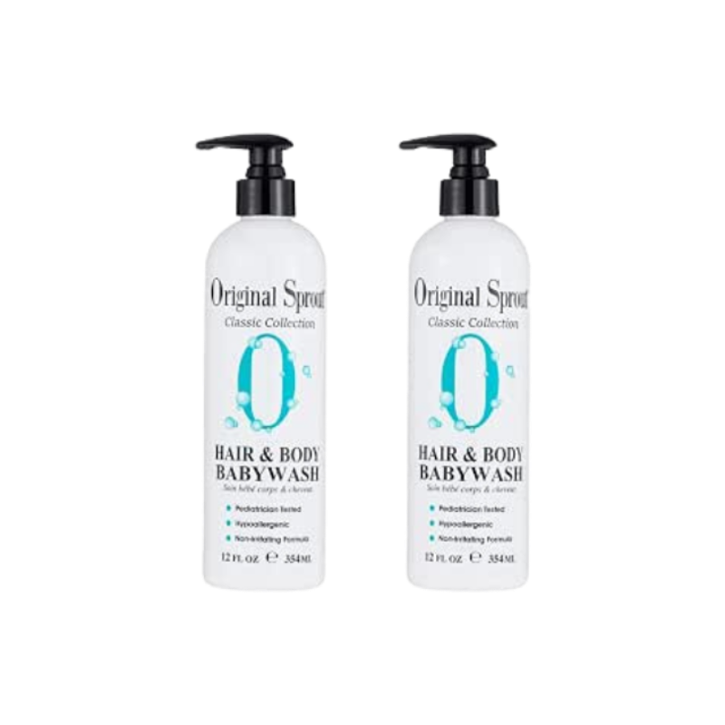 Original Sprout Hair and Body Baby Wash. Organic Vegan Baby Shampoo and Body Wash for Sensitive Skin. 12 Fl Oz (Pack of 2)