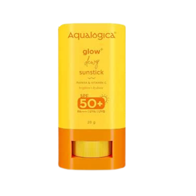 Aqualogica Glow+ Dewy Lightweight & Hydrating Sunscreen Sunstick with SPF 50+ & PA++++ - For Normal, Dry & Combination Skin of Women & Men -20g