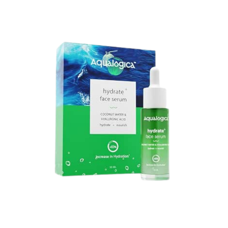 Aqualogica Hydrate+ Hyaluronic Acid Face Serum for Dewy & Plump Skin with Coconut Water & Hyaluronic Acid - For Men & Women - Hydrating, Dry & Glowing Skin -30ml
