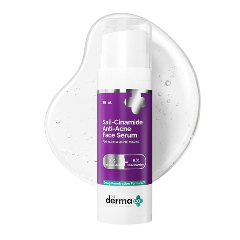 The Derma Co Sali-Cinamide Anti-Acne Face Serum with 2% Salicylic Acid & Niacinamide, Acne Treatment Serum for Pimples, Blackheads, Oil Control, Pore Minimizing, Acne Marks & Scars, Blemishes, 30ml