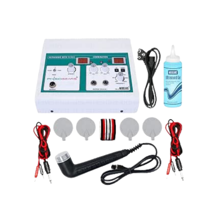 Physio Solutions Electro Physiotherapy Combination TENS with Ultrasonic Machine Combo with one year replacement warranty along with user manual for guidlines