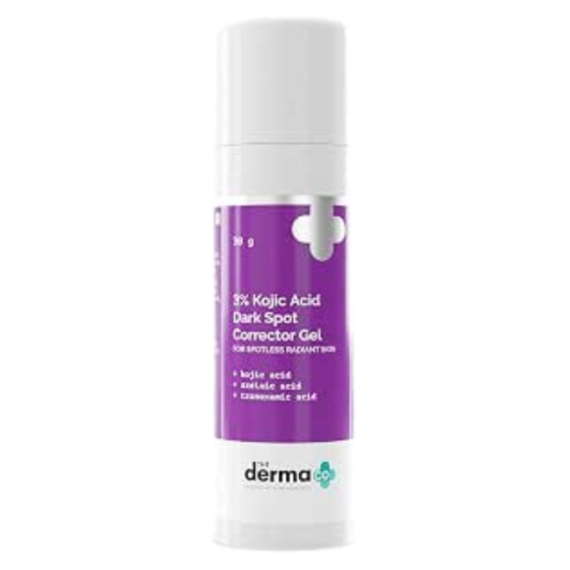 The Derma Co 3% Kojic Acid Dark Spot Corrector Gel with Kojic Acid, Azelaic Acid & Tranexamic Acid, Dark Spot Remover Cream for Pigmentation & Acne Marks, Evens Skin Tone, Improves Skin Radiance, 30g