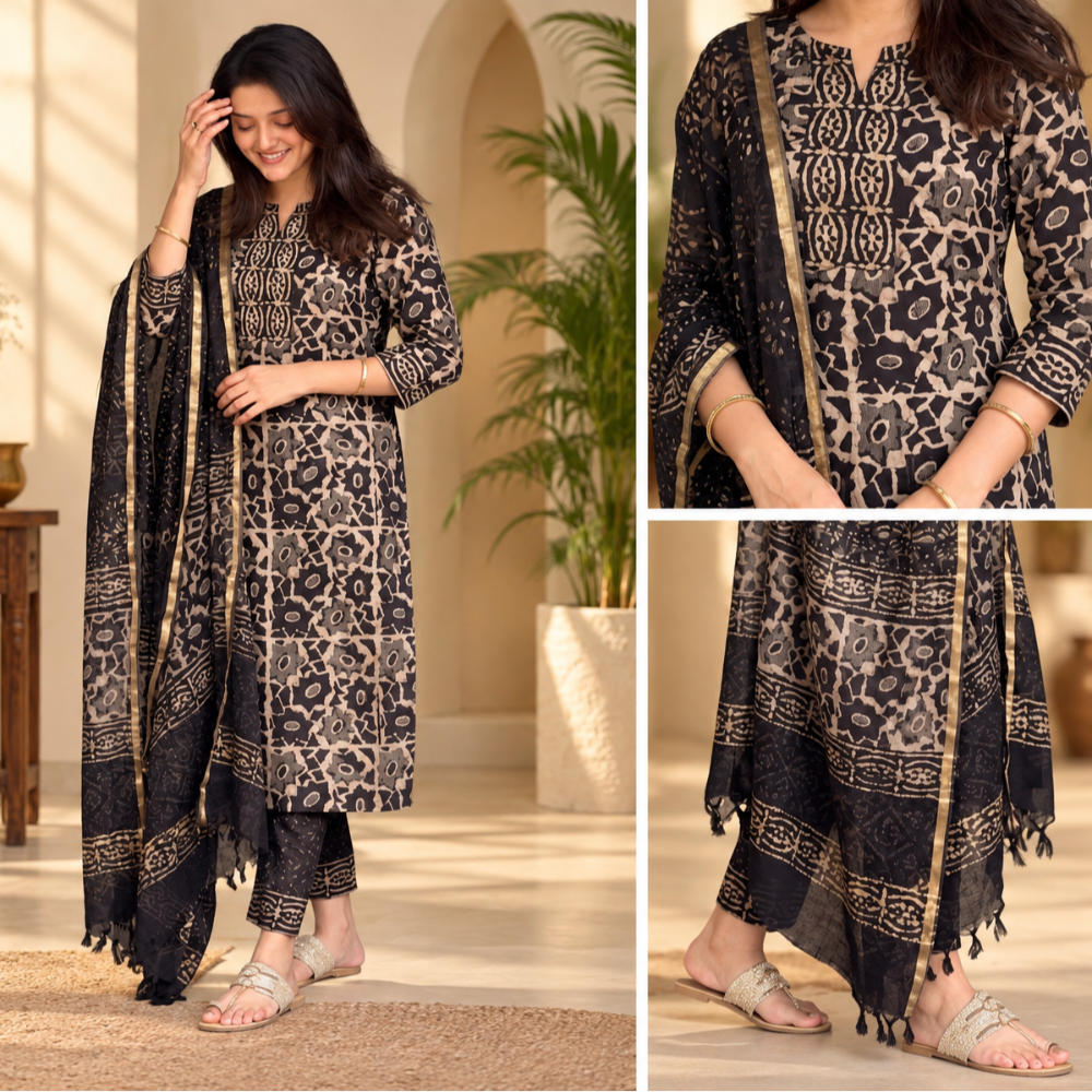 Black 3 piece salwar set